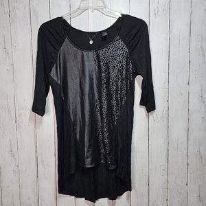 BKE by The Buckle Boutique Black Faux Leather Breakaway Laser Cutouts Size Small